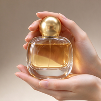 Vente directe d'usine, flacons de parfum en verre plats de haute qualité de 100 ml avec bouchons et boîte d'emballage