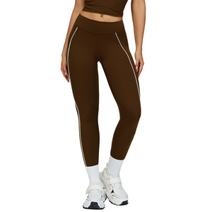 Leggings de sport Disko, taille haute, extensibles dans quatre directions, coupe ajustée, surpiqûres contrastées, pour la course à pied, le cyclisme et le yoga - Product Image 4
