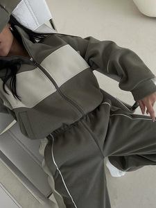 <span class=keywords><strong>Tuta</strong></span> Casual Autunno Inverno OEM per <span class=keywords><strong>Donna</strong></span>, Felpa <span class=keywords><strong>con</strong></span> <span class=keywords><strong>Cappuccio</strong></span> e Pantaloni alla Moda, Maniche Lunghe, Blocchi di Colore, Vestibilità Comoda - Product Image 2