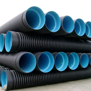 HDPE tubos corrugados de doble pared HDPE tubo de drenaje corrugado pn10 200mm precio 150mm Tubo HDPE 100