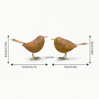 Ensemble de figurines d'oiseaux en métal rouillé - 2 pièces, en fer vieilli résistant à la rouille, ornement d'art pour jardin, patio, camping, décoration extérieure