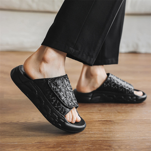 Nuova moda nera pantofole Spa spesse Sole per gli uomini morbida memoria riflettente Slide <span class=keywords><strong>sandali</strong></span> <span class=keywords><strong>camminare</strong></span> nel cielo rendere il vostro logo a buon mercato - Product Image 6