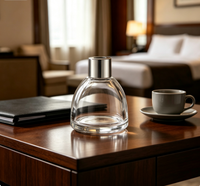 Bouteille diffuseur en verre transparent à épaule courte DY-C-123 50ml, flacon de parfum vide de luxe pour hôtel, aromathérapie, impression personnalisée