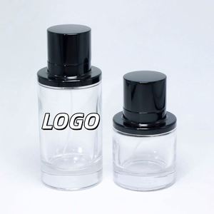 Wholesale Clear <b>Glass</b> Perfume <b>Bottles</b> <b>50ml</b> 100ml Luxury Black Pump Sprayer Screen Printing Eco-Friendly Leak Proof Refillable - Product Image 1