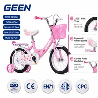 GEEN OEM Vélo pour enfants personnalisable de 12 à 16 pouces avec roues d'apprentissage et panier avant