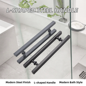 Weimeina Modern Contemporary High Quality Stainless Steel Sliding <b>Door</b> Bathroom <b>Pull</b> <b>Handle</b> L-Shaped Design 5 Year Warranty - Product Image 2