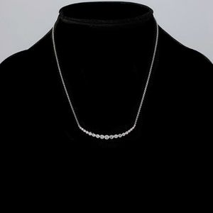 925 <strong>Sterling</strong> <strong>Silver</strong> Cubic Zirconia Flat <strong>Bar</strong> <strong>Necklace</strong> Curved <strong>Bar</strong> or Chevron Curved <strong>Bar</strong> <strong>Necklaces</strong> - Product Image 6