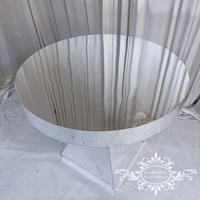 Table à gâteau de mariage en acier inoxydable en forme de diamant argenté