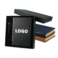 Ensemble cadeau de luxe pour cadres, comprenant un carnet de notes en cuir PU gaufré, rechargeable, un agenda et un stylo à bille, idéal pour les souvenirs d'affaires
