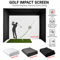 Écran de projection pour simulateur de golf intérieur, ignifuge, 4K HD, acoustique, 3 couches, avec enclos pour simulateur de golf