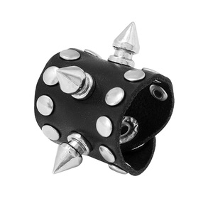 Anelli di moda da uomo Punk Rock all'ingrosso in vera pelle con rivetto in metallo accessori a punta in lega di zinco anelli da dito - Product Image 1