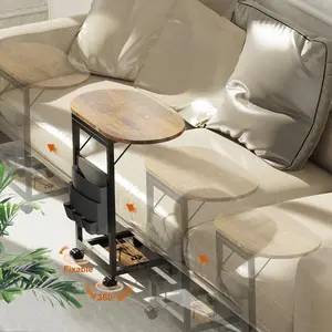 Modern Adjustable Heights C Shape Sofa Tray Table Lifetable Coffee Table And Side Tables For Living Room Bedroom