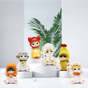 6 Piezas/Juego Versión Q Figura de Anime de PVC de Mofusand Cos Animal Seafood Cat para Máquina de Juego de Caja de Huevo Sorpresa Gashapon, Juguete de Premio - Product Image 5