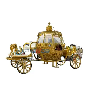 2024 new pure gold luxury pumpkin carriage for commercial wedding rental