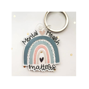Plastic <strong>Keychains</strong> Custom Key Chain Mental <strong>Health</strong> Matters Promotional Gift Rainbow Clear Acrylic Keychain for Business