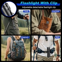 Linterna Recargable Brillante con Múltiples Modos de Iluminación, Diseño que Brilla en la Oscuridad y Clip de Transporte para Senderismo y Emergencias