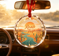 Ornement en verre rond en cristal gravé avec logo personnalisé, ornements suspendus en cristal vierge pour la décoration / Pendentif en verre de cristal