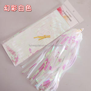 Guirnalda de Borlas Brillantes Iridiscentes Multicolores de 2 Capas, 24X35cm, Banderines de Papel de Seda para Decoración de Bodas, Cumpleaños y Fiestas Nupciales <span class=keywords><strong>Funway</strong></span> - Product Image 3