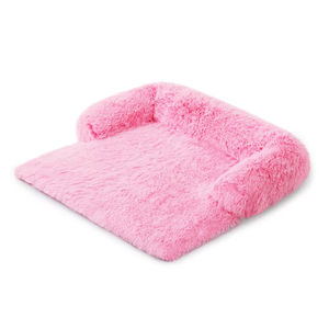Nueva funda de sofá de Venta caliente color crema cuadrado grande de piel sintética polar de felpa desmontable cama para mascotas con cremallera - Product Image 5