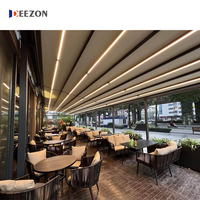 Pare-soleil d'extérieur rétractable en PVC, automatique et étanche, pour restaurant