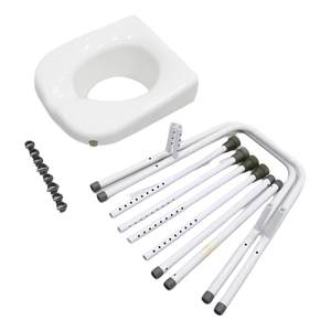 Adjustable Height <strong>Commode</strong> for Bathrooms Classic Toileting Equipment with Safety Support Arms Rotationally Molded Design - Product Image 2