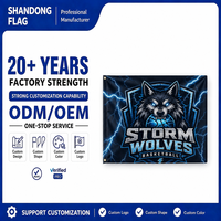 Bendera Iklan Persegi Panjang 3x5ft dengan Logo Kustom, Anti Kusut, Bahan Polyester Non-Woven, Cetak Digital, untuk Penggunaan Luar Ruangan, Perlindungan UV