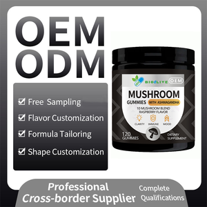 Gomitas de extracto de hongos Ashwagandha, Turkey Tail, Cordyceps, Chaga, Reishi y Melena de León, marca privada OEM, éxito de ventas en <span class=keywords><strong>Amazon</strong></span> - Product Image 2