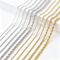 Collier chaîne torsadée 2/3/4/5MM en acier inoxydable plaqué or 18 carats, résistant à la décoloration et à l'eau, unisexe, tendance, géométrique, pour usage quotidien, mode