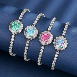 Wholesale High End Jewelry Eco-friendly Copper 10MM Rose Cut Multicolor Zircon Trendy <b>Adjustable</b> <b>Bracelets</b> for Women - Product Image 3