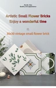Azulejos de Porcelana Color Verde Mate de Fábrica, Aspecto Floral, Decoración <span class=keywords><strong>del</strong></span> Hogar, Antideslizantes, Pequeños Ladrillos de Cerámica para Paredes y Pisos - Product Image 2