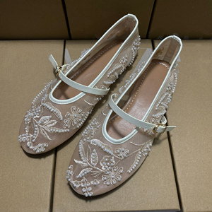 Nouvelles Chaussures Plates Mary Jane en Maille Brodée Florale Premium 2026 avec Bride à Boucle Perlée – Style Décontracté - Product Image 2