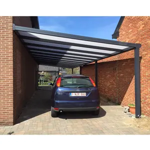 Outdoor Aluminum Car Pull Back Pergola Opening Roof Patio Cover Garden Garage Polycarbonate Carport