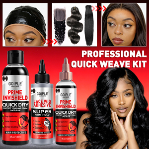 Kit de pose rapide professionnel pour marque privée, bouclier protecteur capillaire Invishield et <span class=keywords><strong>colle</strong></span> pour <span class=keywords><strong>perruque</strong></span> imperméable à séchage rapide en 30 secondes pour usage en salon - Product Image 1