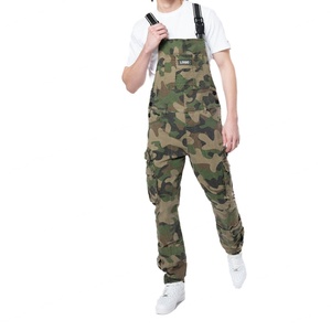 Nouvelle Arrivée Combinaison de Travail Homme Coupe Slim Tissu Épais Logo Personnalisé Bretelles Élastiques Fermeture Plastique Camouflage - Product Image 4