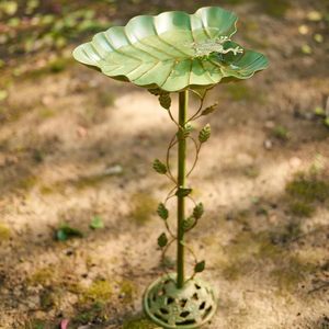 Açık geleneksel yeşil ücretsiz ayakta dökme demir ayaklı kuş banyosu tohum tepsisi bahçe Yard dekor - Product Image 2