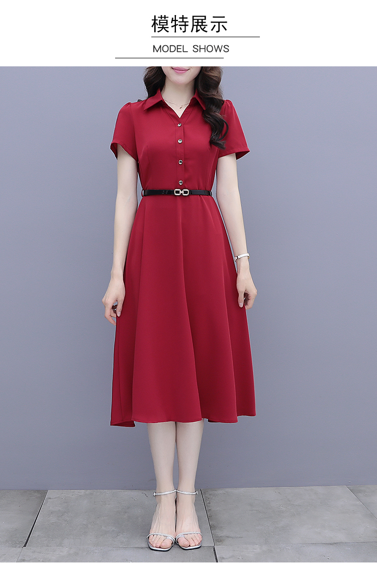 Asia Fashion Long Sleeve V-Neck Office Dress for Women with Belt - Stylish Formal OL Attire, Plus Size Available Asia Fashion Long Sleeve V-Neck Office Dress for Women with Belt - Stylish Formal OL Attire, Plus Size Available