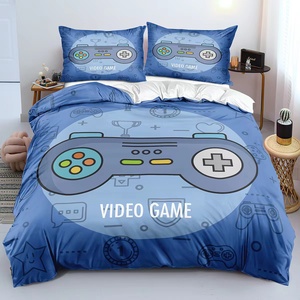 Ensemble <span class=keywords><strong>de</strong></span> literie pour chambre d'hiver Queen Size pour <span class=keywords><strong>garçon</strong></span> 3 pièces motif <span class=keywords><strong>de</strong></span> jeu surimprimé <span class=keywords><strong>housse</strong></span> <span class=keywords><strong>de</strong></span> <span class=keywords><strong>couette</strong></span> et taie d'oreiller - Product Image 3