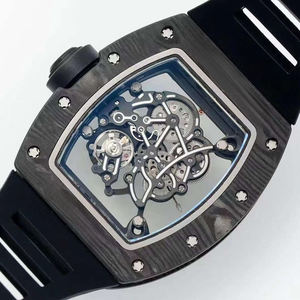 Reloj de Pulsera 2026 de Moda con Fibra de Carbono Negra, Cristal de Zafiro, Mecanismo Visible Delicado y Correa de Goma Resistente - Product Image 3