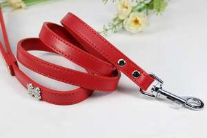 Correa de cuero para perro con diamantes de imitación, cuerda de mano para mascotas, cadena de adiestramiento, collar para gato y perro, cadena de arrastre, venta al por mayor - Product Image 6