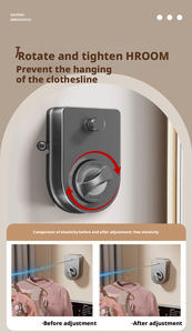 En gros, Séchoir à linge mural rétractable portable moderne en câble d'acier inoxydable pour intérieur, double ligne - Product Image 5