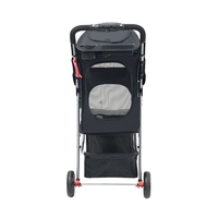 Poussette pour chien et chat Poussette d'extérieur à 3 roues avec design anti-renversement Pliable et confortable pour animaux de compagnie