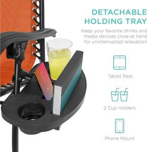 कैंपिंग चेयर रीक्लियर्स तकिए और कप धारक शून्य गुरुत्वाकर्षण लाउंज थोक समायोज्य स्टील जाल - Product Image 3