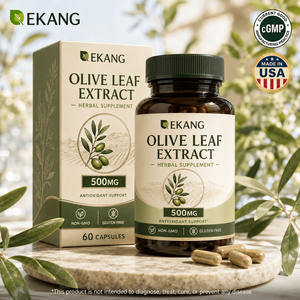 Hecho en EE. UU., Extracto de Hoja de Olivo de Marca Privada, 500 mg, Suplemento Herbal, Sin GMO, Sin Gluten, 60 Cápsulas - Product Image 1