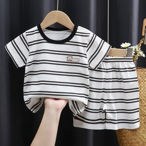 Nouvel ensemble de vêtements pour enfants, tenue d'été pour bébé garçon, t-shirt et short, 2 pièces décontractées en coton pour le printemps - Product Image 4
