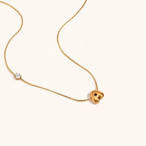 Dingran 2024 nueva moda 18K chapado en oro 26 letras burbuja collares impermeable joyería de acero inoxidable - Product Image 4