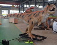 Modèle de dinosaure animatronique réaliste personnalisé en acier/silicone, Carnotaurus, pour parc de trampolines en plein air, centre commercial