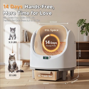 OEM 68L Bac à litière <span class=keywords><strong>pour</strong></span> chat automatique à conception ouverte, autonettoyant, avec capteur de sécurité et système de surveillance de la santé intelligent <span class=keywords><strong>pour</strong></span> animaux de compagnie - Product Image 2