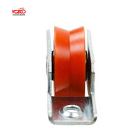 Accesorios para Ventanas Corredizas de Aluminio, Rueda de Plástico Roja con Canal en V, Polea Pequeña para Puerta con Carcasa