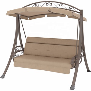 Luxury High End Heavy Duty Hanging Lounge Chair <strong>Garden</strong> <strong>3</strong> <strong>Seat</strong> Outdoor <strong>Swing</strong> with Cushion and Canopy - Product Image 1