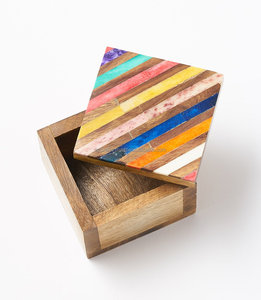 Decorativo de madera de colores hueso incrustaciones de caja - Product Image 3